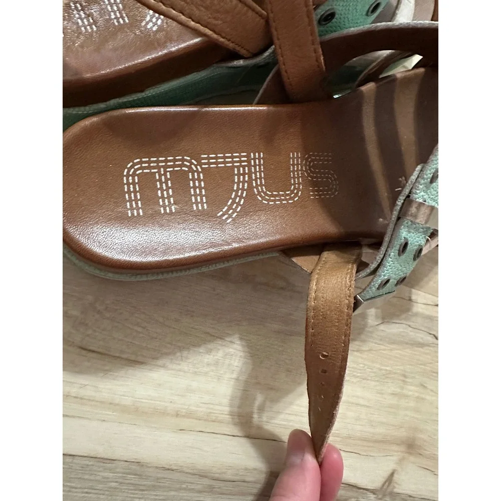 MJUS Ankle Strap Leather Platform Sandals Size 39EU/ 9US‎